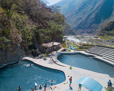 View from above the Cocalmayo hot springs